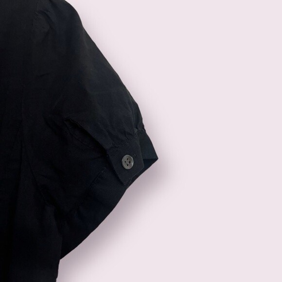 Theory Willy Dress Black Linen Blend Short Sleeves Lightweight Womens Size 12 - Picture 4 of 9